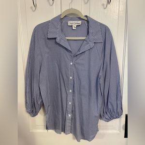 Sara Campbell blue gingham button down